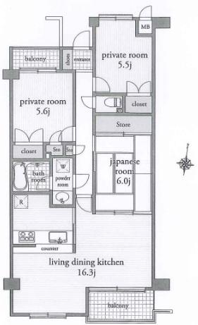 Floor plan. 3LDK, Price 19,800,000 yen, Occupied area 71.72 sq m , Balcony area 6.47 sq m