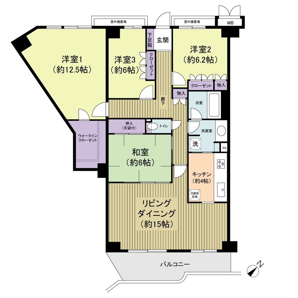 Floor plan. 4LDK, Price 48,500,000 yen, Footprint 114.29 sq m , Balcony area 11.17 sq m