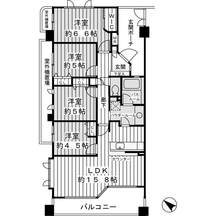 Floor plan. 4LDK, Price 34,800,000 yen, Footprint 81.3 sq m , Balcony area 10.52 sq m
