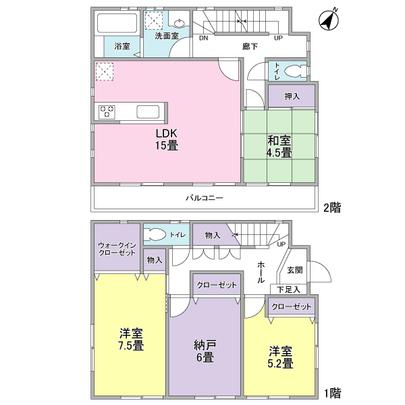 Floor plan. Attic storage of fixed stairs expression there corresponds 9 tatami minute role.