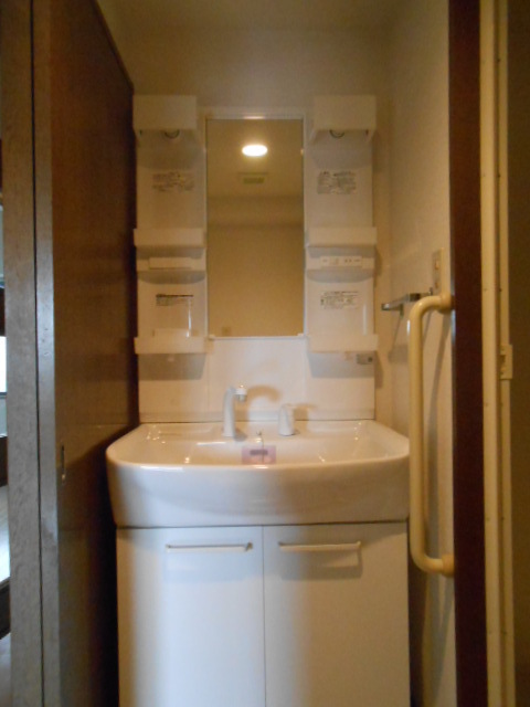 Washroom. Independent wash basin with storage