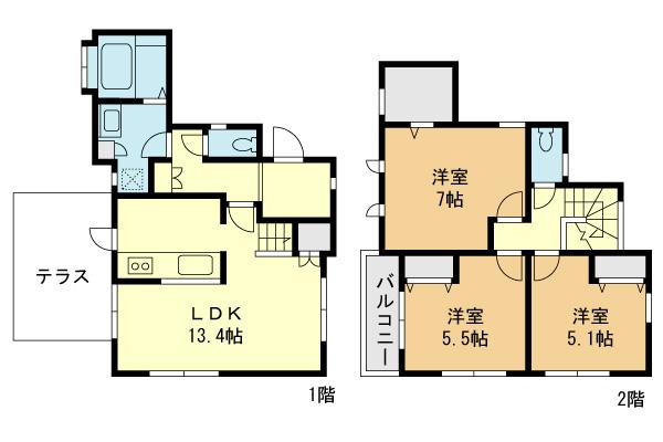 Floor plan. 31,962,000 yen, 3LDK, Land area 99.76 sq m , Building area 79.08 sq m