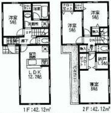 Floor plan. (4 Building), Price 40,800,000 yen, 4LDK, Land area 86.54 sq m , Building area 102.52 sq m