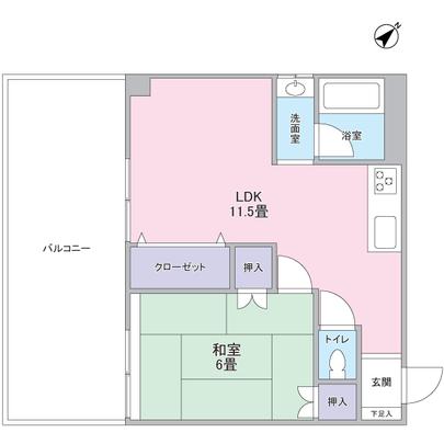 Floor plan. Heisei room renovated of 1LDK type in 24 years in June!
