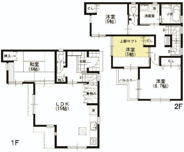 Floor plan. (4 Building), Price 34,800,000 yen, 4LDK, Land area 101.68 sq m , Building area 96.79 sq m