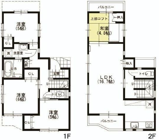 Floor plan. (7 Building), Price 33,500,000 yen, 4LDK, Land area 76.18 sq m , Building area 94.16 sq m