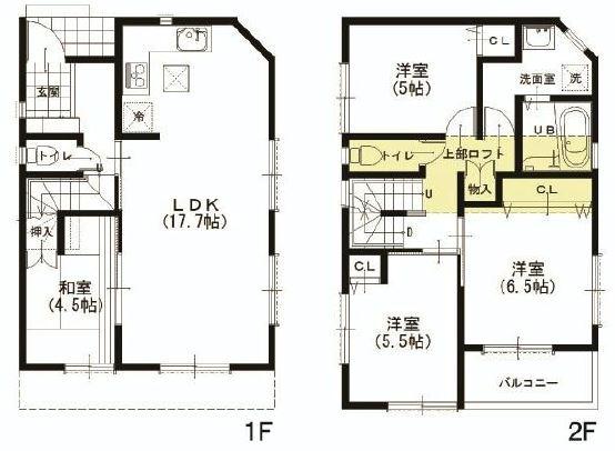 Floor plan. (8 Building), Price 35,800,000 yen, 4LDK, Land area 76.2 sq m , Building area 96.58 sq m