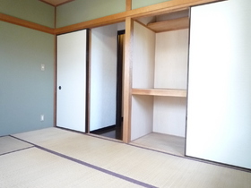 Living and room. First floor Japanese-style room 6 quires. There is also a closet storage. Facing south of bright Japanese-style room.