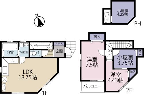 Floor plan. (9 Building), Price 32,400,000 yen, 3LDK, Land area 138.48 sq m , Building area 82.87 sq m