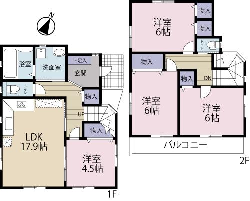 Floor plan. (12 Building), Price 38,400,000 yen, 4LDK, Land area 125.86 sq m , Building area 87.15 sq m