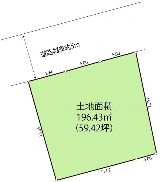 Compartment figure. Land price 34,500,000 yen, Land area 196.43 sq m