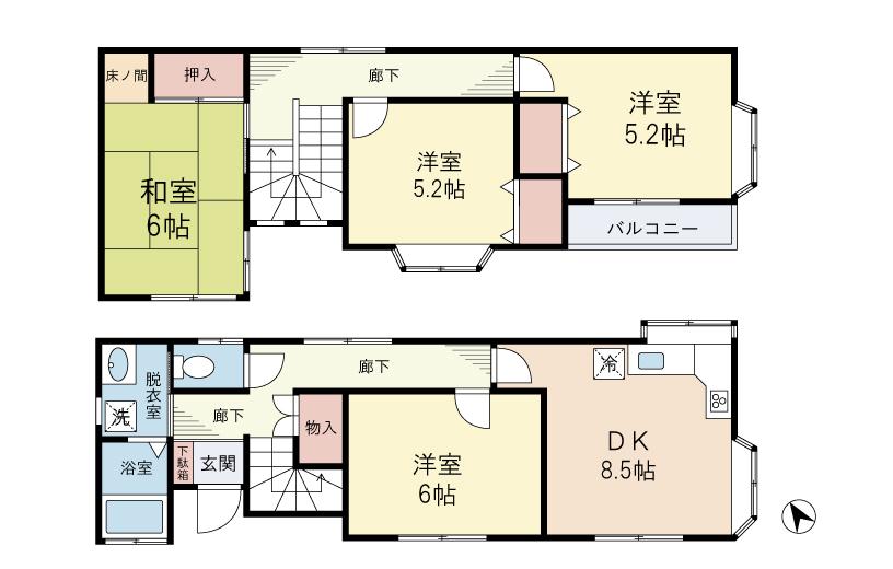 Floor plan. 17.8 million yen, 4DK, Land area 100.56 sq m , Building area 80.31 sq m