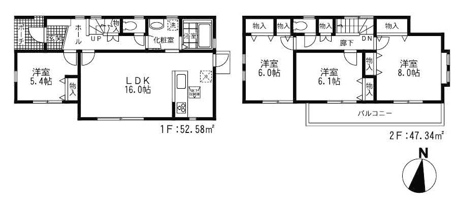 Floor plan. 41,300,000 yen, 4LDK, Land area 126.86 sq m , Building area 99.92 sq m floor plan drawings