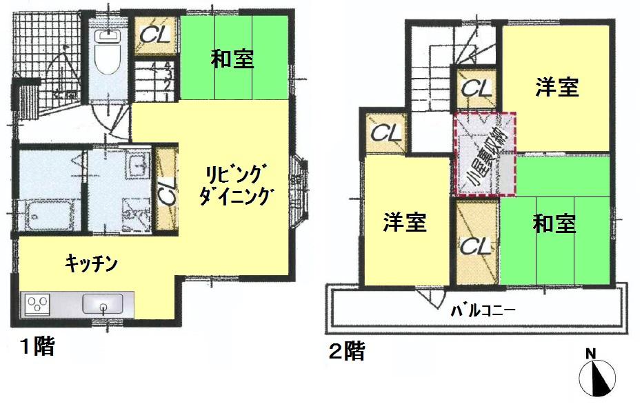 Floor plan. 24,800,000 yen, 4LDK, Land area 79.93 sq m , Building area 60.75 sq m floor plan