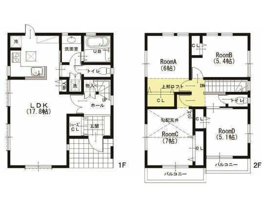 Floor plan. 47,800,000 yen, 4LDK, Land area 126.52 sq m , Building area 97.8 sq m floor plan