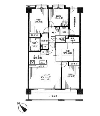 Floor plan. 4LDK, Price 29,900,000 yen, Occupied area 77.36 sq m