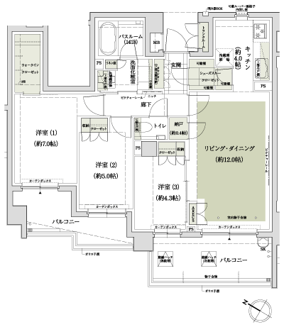 Floor: 3LDK + Sto + WIC + STC, the occupied area: 76.21 sq m, Price: 44,848,000 yen, now on sale