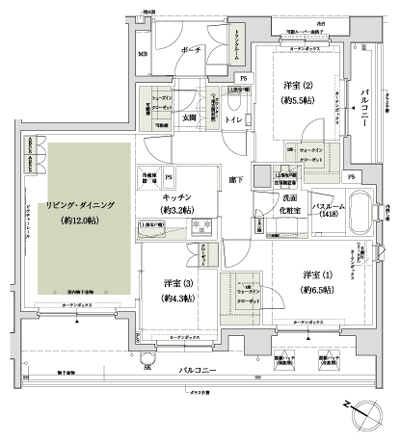 Floor: 3LDK + 2WIC + SIC, the occupied area: 74.47 sq m, Price: 47,840,000 yen, now on sale