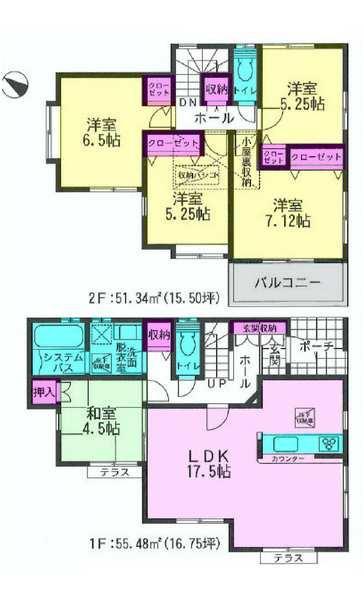 Floor plan. 36,800,000 yen, 5LDK, Land area 138.92 sq m , Building area 106.82 sq m