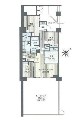 Floor plan. 4LDK, Price 32,800,000 yen, Footprint 103.72 sq m , Balcony area 70.2 sq m