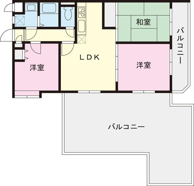 Floor plan. 3LDK, Price 14.8 million yen, Occupied area 56.65 sq m , Balcony area 6.52 sq m