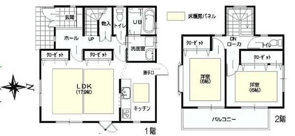 Floor plan. 32,800,000 yen, 2LDK, Land area 145.8 sq m , Building area 82.8 sq m