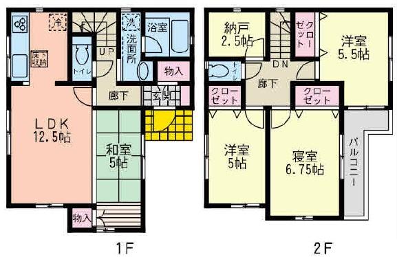 Floor plan. (1 Building), Price 41,800,000 yen, 4LDK+S, Land area 85.3 sq m , Building area 106.16 sq m
