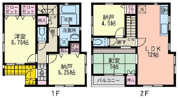 Floor plan. (3 Building), Price 39,800,000 yen, 2LDK+2S, Land area 97.37 sq m , Building area 80.19 sq m
