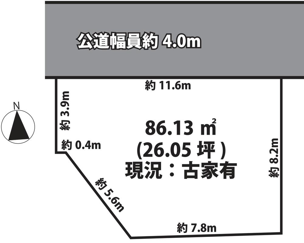 Compartment figure. Land price 12 million yen, Land area 86.13 sq m