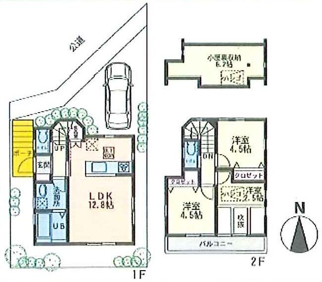 Floor plan. 26,800,000 yen, 3LDK, Land area 85.02 sq m , Building area 61.33 sq m