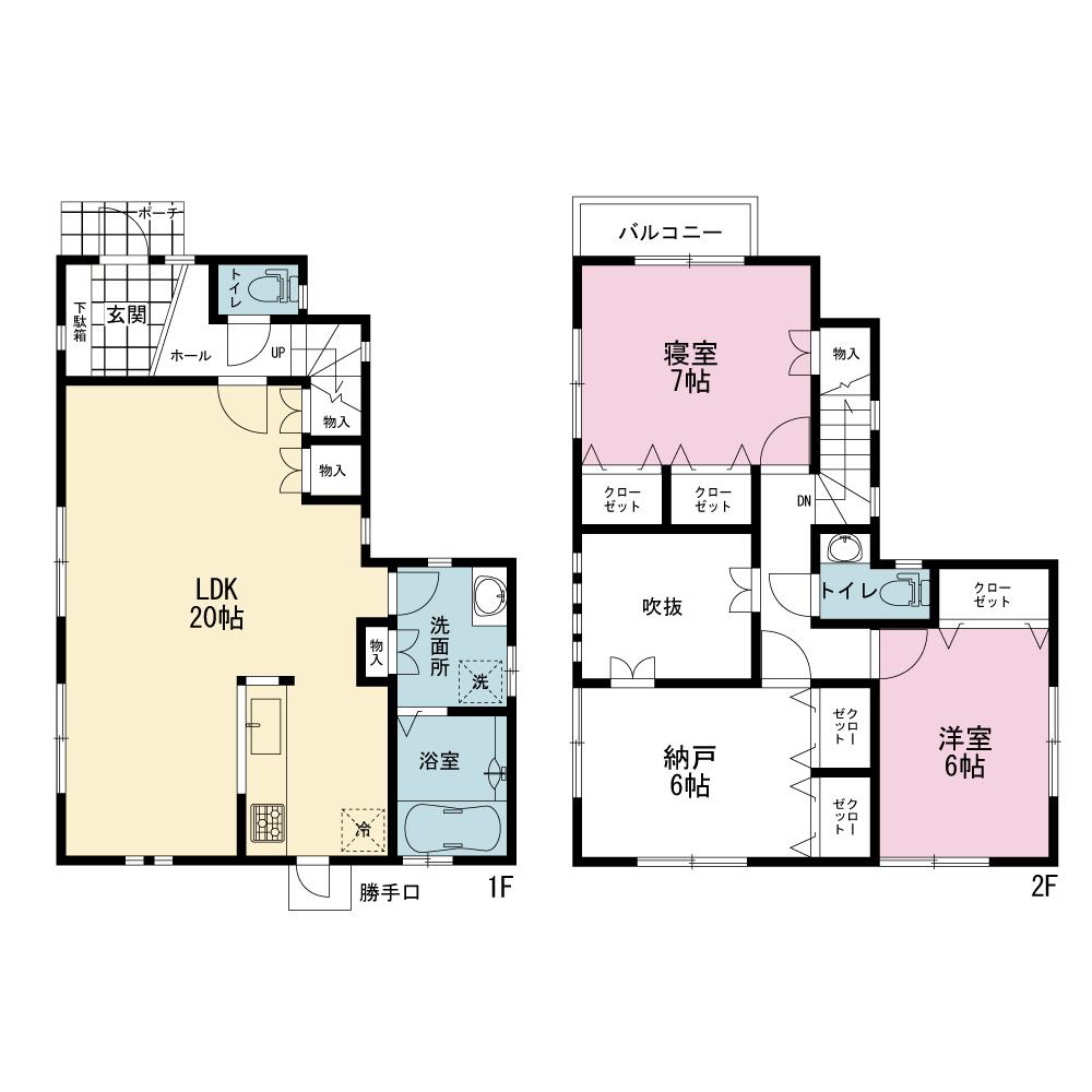 Floor plan. 36,800,000 yen, 3LDK, Land area 90.14 sq m , Building area 97.7 sq m