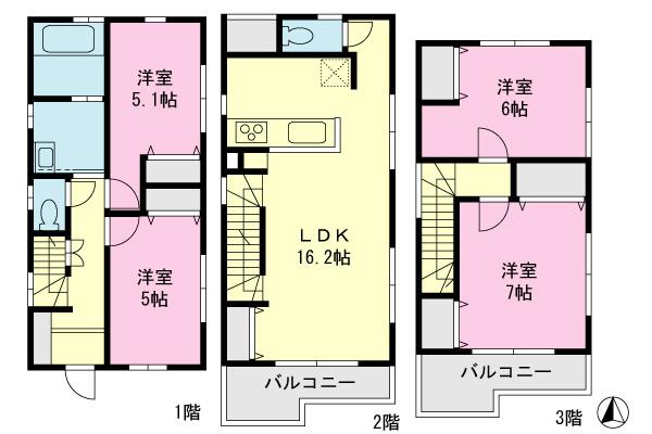 Floor plan. 38,800,000 yen, 4LDK, Land area 77.15 sq m , Building area 96.87 sq m