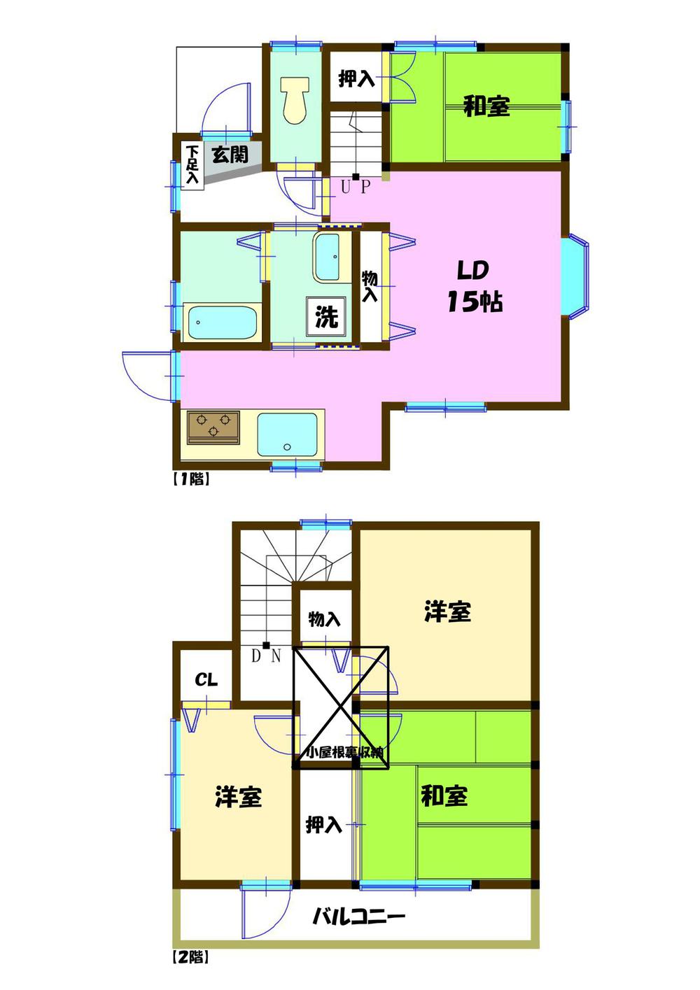 Floor plan. 24,800,000 yen, 3LDK, Land area 76.29 sq m , Building area 60.75 sq m