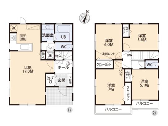 Floor plan. 47,800,000 yen, 4LDK, Land area 126.52 sq m , Building area 97.8 sq m floor plan