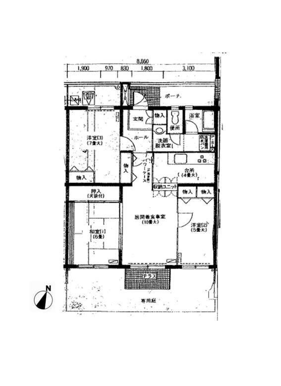 Floor plan. 3LDK, Price 25,800,000 yen, Occupied area 78.26 sq m , Balcony area 4.34 sq m