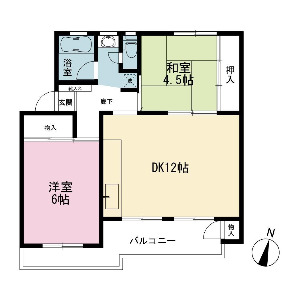 Floor plan. 2LDK, Price 7.5 million yen, Occupied area 53.25 sq m , Balcony area 9.27 sq m