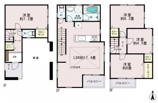 Floor plan. 52,800,000 yen, 4LDK, Land area 67.04 sq m , Building area 113.44 sq m