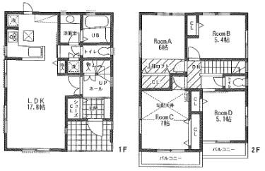 Floor plan. 47,800,000 yen, 4LDK, Land area 126.52 sq m , Building area 97.8 sq m