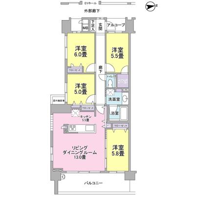 Floor plan. Yokohama Blue Line "Kaminagaya" walk 13 minutes