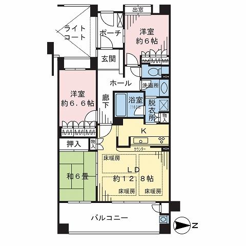 Floor plan. 3LDK, Price 30,800,000 yen, Occupied area 82.85 sq m , Balcony area 14.58 sq m floor plan