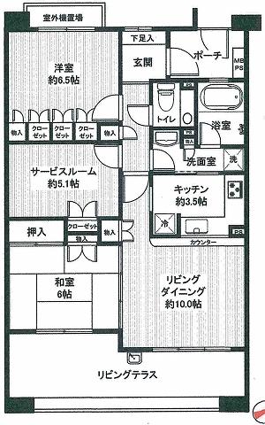 Floor plan. 2LDK + S (storeroom), Price 29,900,000 yen, Occupied area 70.96 sq m , Balcony area 16.7 sq m floor plan