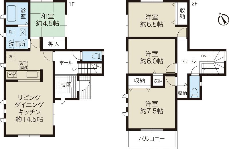 Floor plan. 37,800,000 yen, 4LDK, Land area 110.05 sq m , Building area 97.7 sq m Floor