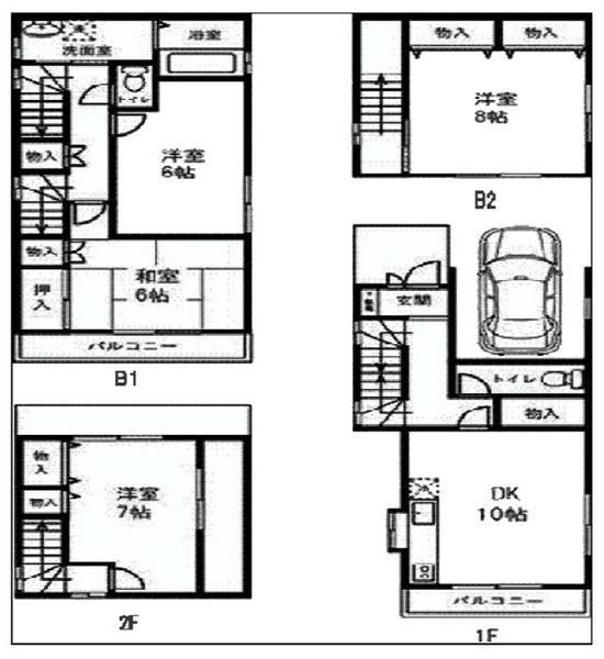 Floor plan. 24,800,000 yen, 4LDK, Land area 154.42 sq m , Building area 115.09 sq m