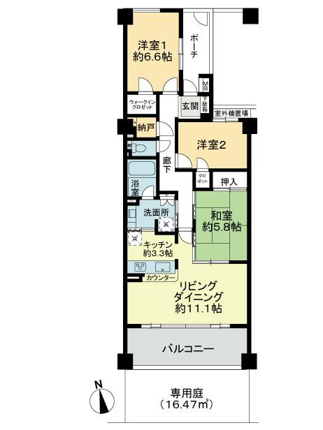 Floor plan. 3LDK + S (storeroom), Price 32,900,000 yen, Footprint 76.5 sq m , Balcony area 12.2 sq m