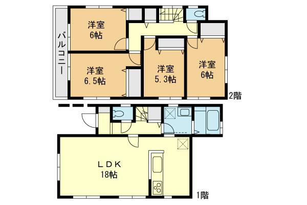 Floor plan. (4 Building), Price 48,800,000 yen, 4LDK, Land area 165.11 sq m , Building area 98.12 sq m