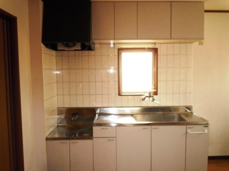 Kitchen. There are also windows in front sink