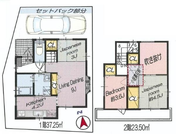 Floor plan. 24,800,000 yen, 3LDK, Land area 79.93 sq m , Building area 60.75 sq m