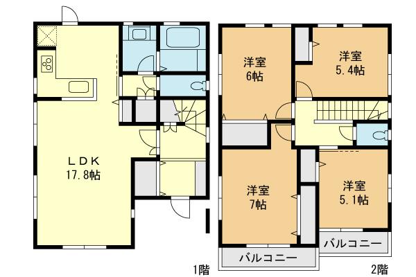 Floor plan. (A Building), Price 47,958,000 yen, 4LDK, Land area 126.52 sq m , Building area 97.8 sq m