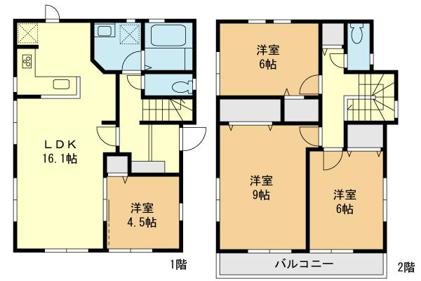 Floor plan. (B Building), Price 47,958,000 yen, 4LDK, Land area 128.97 sq m , Building area 98.54 sq m