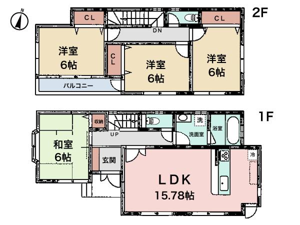 Floor plan. (A Building), Price 41,800,000 yen, 4LDK, Land area 113.4 sq m , Building area 97.29 sq m